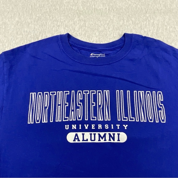 CHAMPION NORTHEASTERN ILLINOIS UNIVERSITY ALUMNI MEN’S T-SHIRT LARGE BLUE - Picture 5 of 11